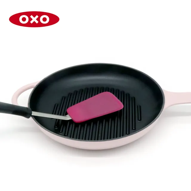 【OXO】好好握不傷鍋矽膠3件組-矽膠鍋鏟+9吋餐夾+長筷(3色可選)