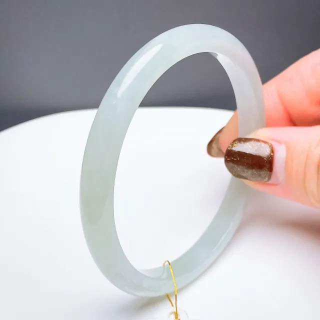 【玉我翡翠】翡翠手鐲 糯冰晴底貴妃鐲 手圍18mm M22754 緬甸A貨翡翠(台灣權威認證證書/天然A貨翡翠)