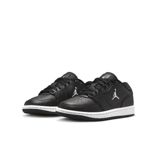 【NIKE 耐吉】休閒鞋 女鞋 大童 運動鞋 喬丹 皮革 JORDAN COURT CONNECT LOW GS 白黑 IQ6016-001