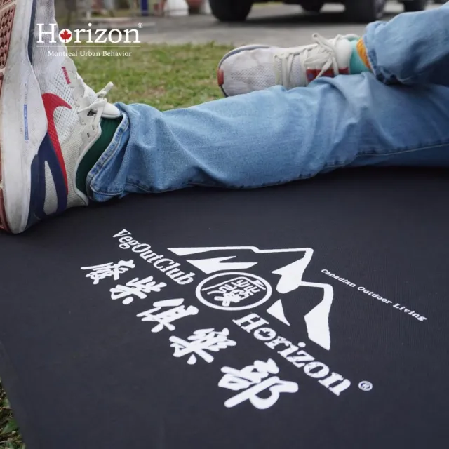 【Horizon 天際線】廢柴聯名款 黑化野營強化加大行軍床 90cm (1200D 支撐強化床面、7057輕量化鋁合金)