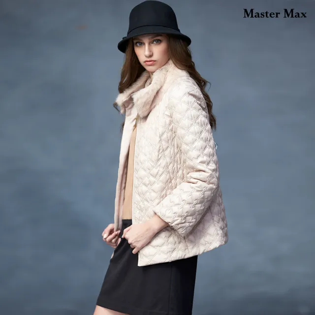 【Master Max】活動兔毛領菱格紋復古外套(7527333)