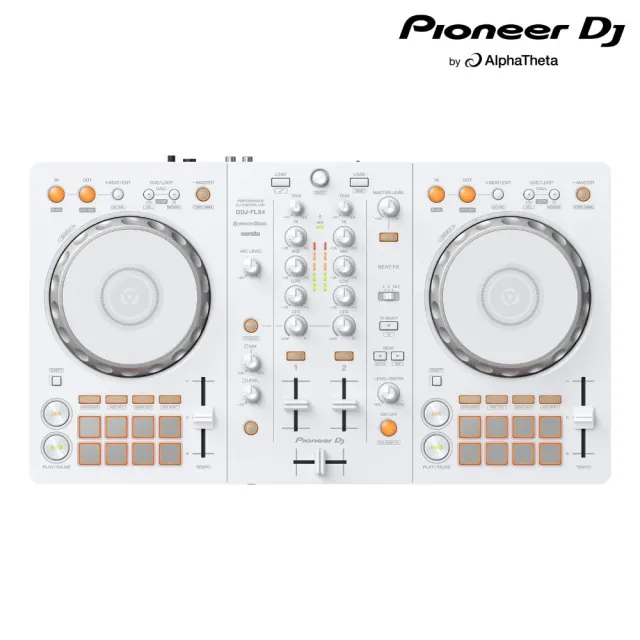 【Pioneer DJ】DDJ-FLX4-W入門款雙軟體DJ控制器(台灣公司貨)