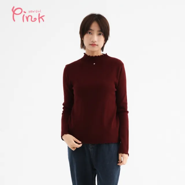 【PINK NEW GIRL】木耳領針織毛線衣 Z6404BD