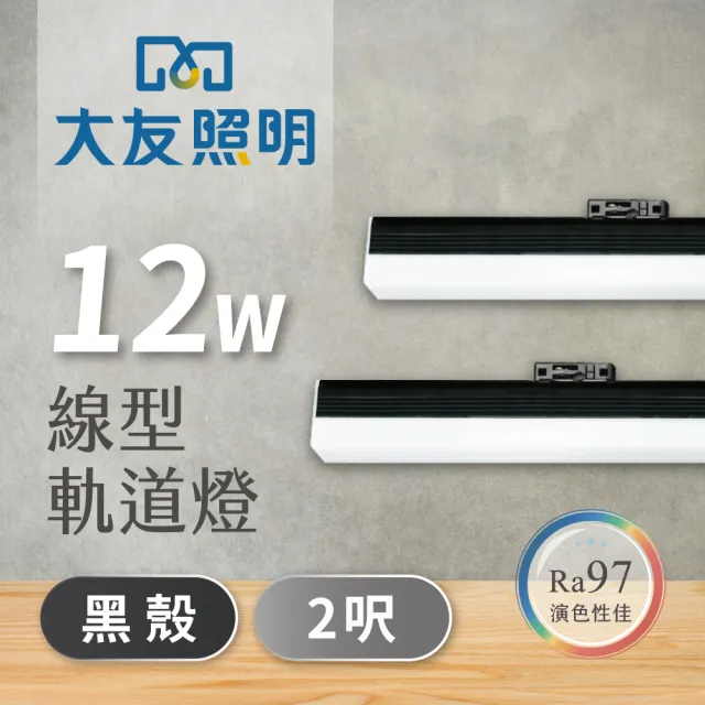 LED全光譜線型軌道燈 12W 黑殼 - 2入(LED軌道燈)