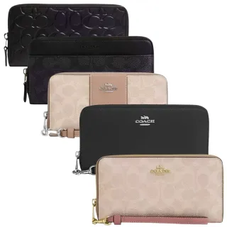 【COACH】新版 經典LOGOㄇ型拉鍊可拆手拿長夾－多色可選(coach 女夾 男夾 女長夾 女生皮包 贈非原廠紙盒)