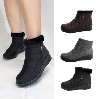 【SOFE MORE】36-42大尺碼 雪靴 加絨雪靴 雪地靴 女高筒棉鞋 加絨防水防滑 媽媽鞋 短筒靴子(拉鍊雪靴)