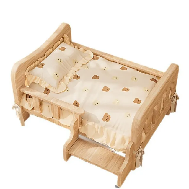 【Quality 聚家】寵物窩 寵物床 實木離地狗窩 狗床貓窩 特大床 58*42*30CM/堅固耐用/圓角設計