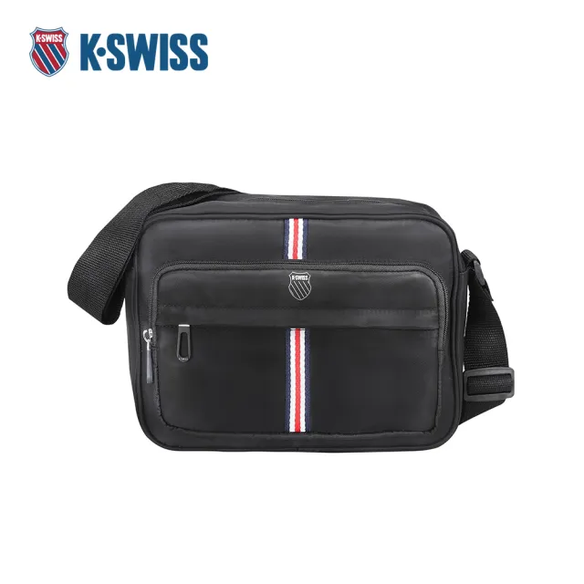 【K-SWISS】斜背包 TAPING SHOULDER BAG 運動 肩背包 中性 男款 女款 黑色 BG230-008