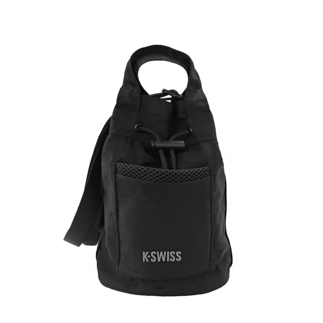 【K-SWISS】運動小包 CROSSBODY BUCKET BAG 水桶包 中性 男款 女款 黑色 BG438-001