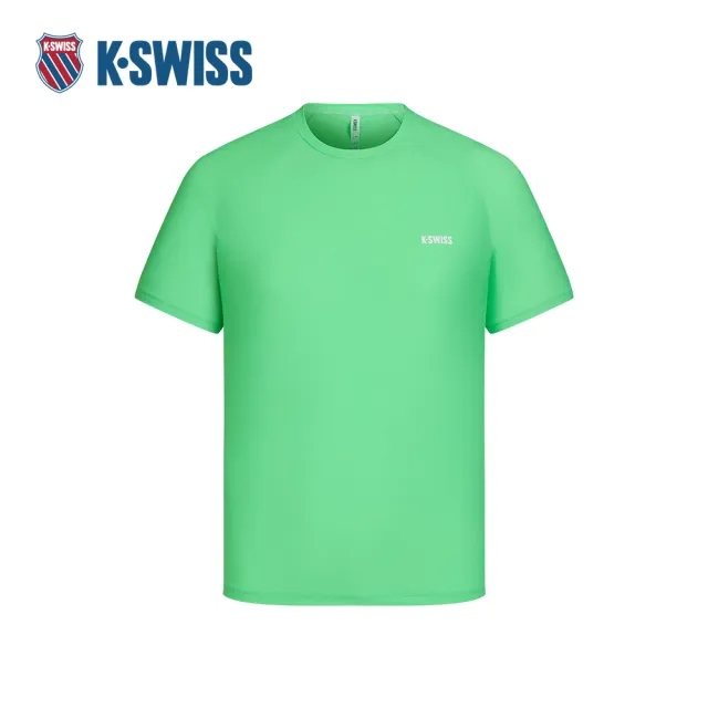 【K-SWISS】運動T恤 SHIRTKC7522MFTS38 吸濕排汗 男上衣 青粲綠色 1011650-327