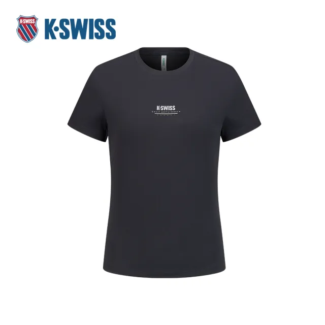 【K-SWISS】運動T恤 T-SHIRTKC7522WFTS30 吸濕排汗 女上衣 正黑色 1911574-008