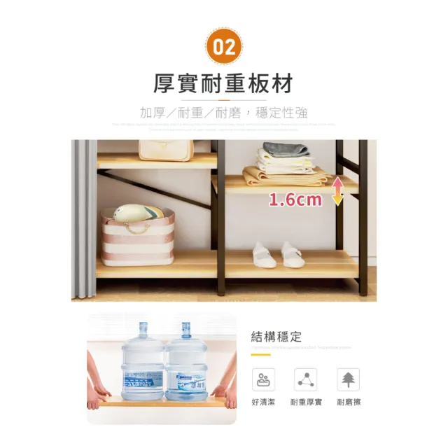 【慢慢家居】專人組裝-現代簡約附廉開放式衣櫃-3尺雙吊(W90xD50xH200cm  衣帽架 掛衣架 吊衣架 衣櫥)