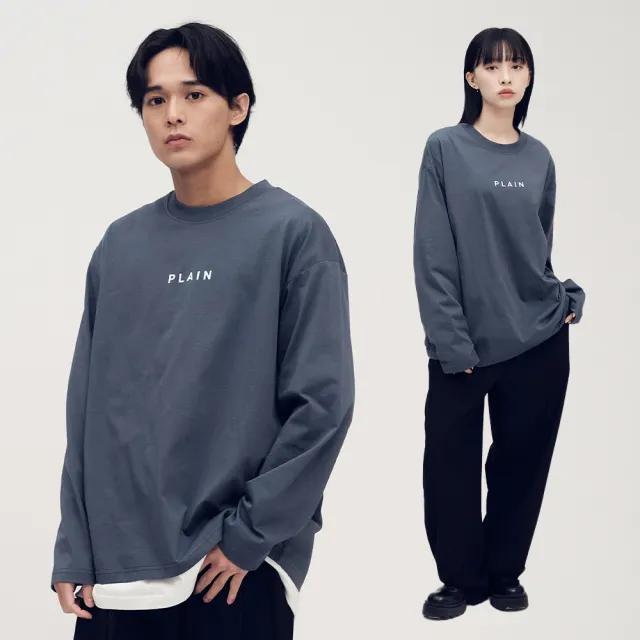 【plain-me】長袖 長TEE 上衣 大學T 素Tee PLAIN LOGO_PLN0140