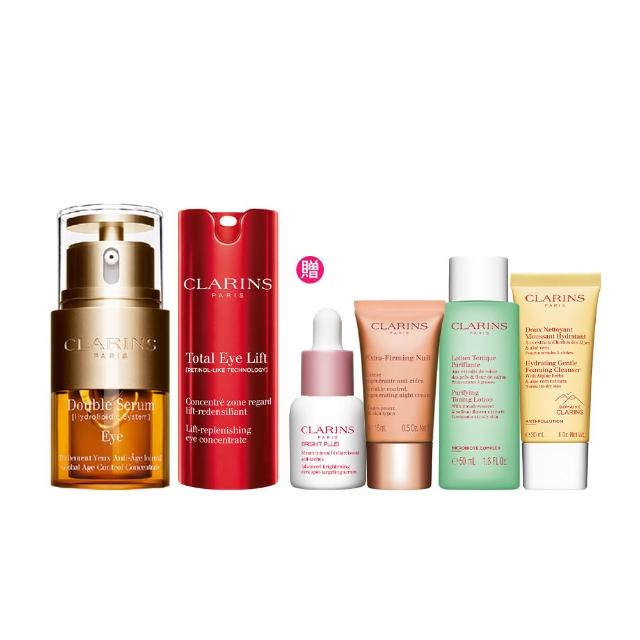 【CLARINS 克蘭詩】眼周保養雙霸組_進化版(NEW賽車眼霜15ml/黃金亮眼萃20ml)