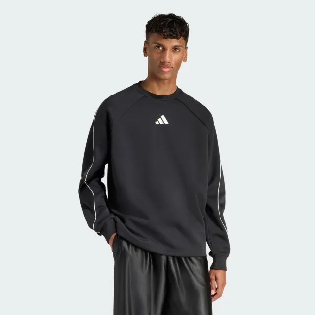 【adidas 愛迪達】長袖上衣 男 亞規 M STADIUM CRW 黑 JZ2767(S3278)