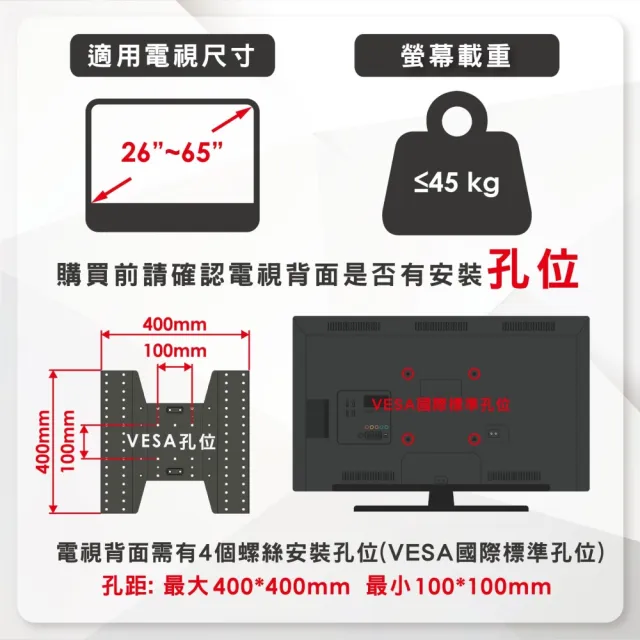 【ErgoGrade】26吋-65吋活動拉伸式電視壁掛架EGAR241(壁掛架/電腦螢幕架/長臂/旋臂架/桌上型支架)