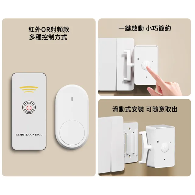 【MUAN】智能無線射頻遙控開關燈 家用臥室宿舍遠端控制開關 免布線無線燈具開關 自動開關控制器