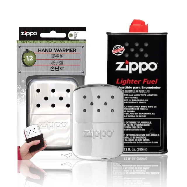 【Zippo】暖手爐 懷爐-大型銀色-12小時＋133MLZippo專用油(暖手爐 懷爐)