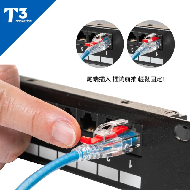 (美國T3) 網路線 30cm 防插拔  28AWG 極細超高速 CAT6 U/UTP(網路線 CAT6 UTP)