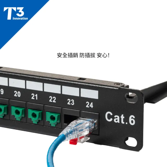 (美國T3) 網路線 5M 防插拔  28AWG 極細超高速 CAT6 U/UTP(網路線 CAT6 UTP)
