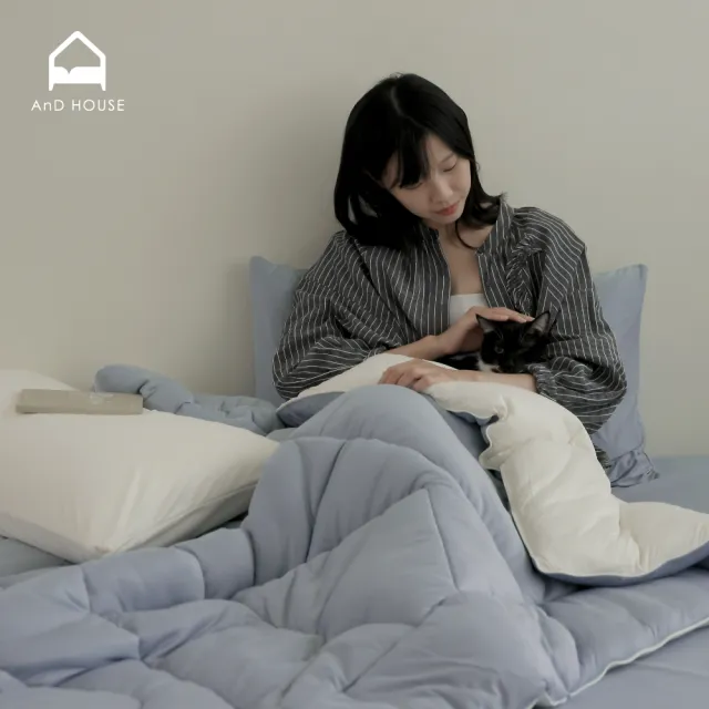 【AnD HOUSE 安庭家居】限定組合 軟芯織-單人床包枕套組 搭雙人捲芯被(多色任選/棉被)