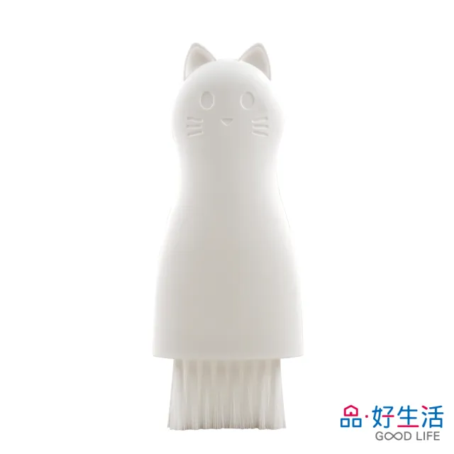 【GOOD LIFE 品好生活】品好生活 貓咪造型可站立伸縮收納迷你掃具/清潔刷