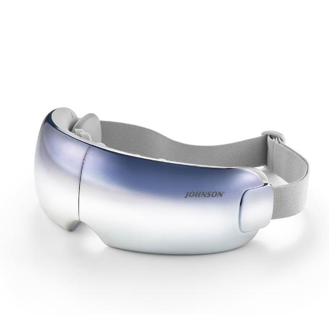  JOHNSON喬山 C28 眼部按摩機，專為眼部設計的氣壓式按摩，結合溫熱功能與音樂播放，提供舒緩眼周疲勞。銀色系輕巧設計，尺寸20.7x7.3x7.8cm，重量僅0.34kg，充電式電源5V/5W，無遙控器操作簡易。產地中國，BSMI許可R53481，1年保固，適合日常眼部保養個人衛生用品。 