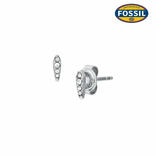 【FOSSIL】Sutton 銀翼流光項鍊耳環禮盒組-銀色 JF04935SET