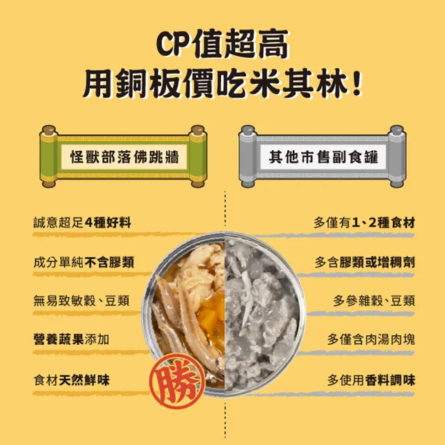 【怪獸部落】佛跳牆-澎湃美味四喜罐80gx24入(犬貓副食罐)