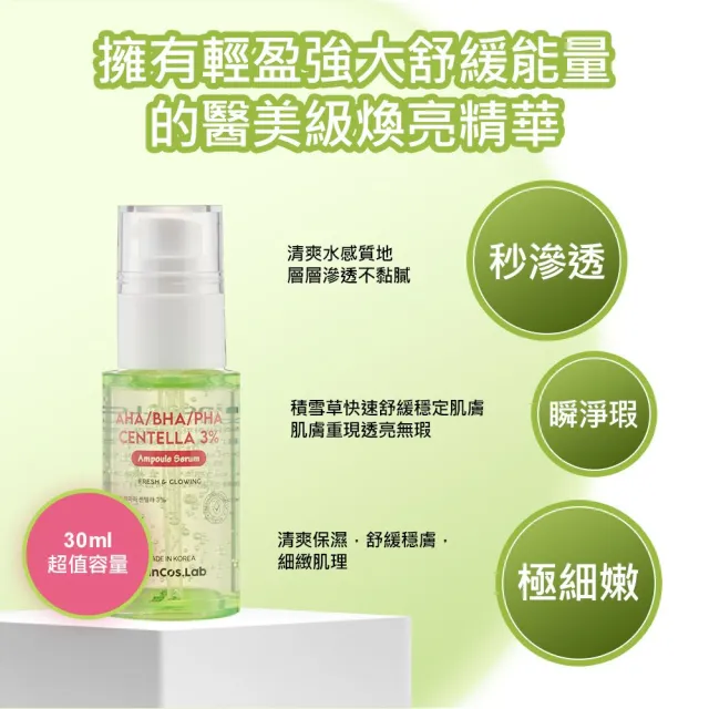 【ShinCos.Lab】韓國積雪草3%舒緩保養組(舒緩化妝水200ml+舒緩霜100ml+舒緩精華液50ml)
