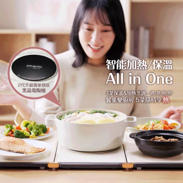 【Imami】暖食樂Pro 第二代雙效智能加熱飯菜保溫板/暖菜板/熱熱板(暖心團圓 熱享美食 保溫/加熱超方便)