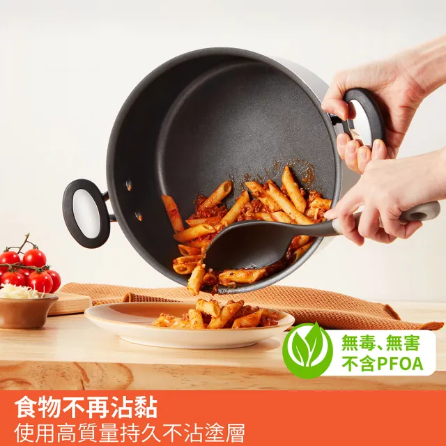 【MEYER 美亞】超能系列藍寶石不沾鍋雙耳湯鍋24cm含蓋(IH/電磁爐適用)