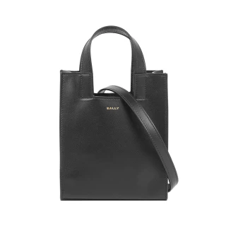 【BALLY】Easy Tote 金字小牛皮小款二用托特包(黑色)