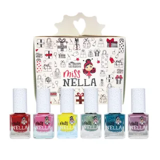 【MISS NELLA】兒童水性可撕式安全指甲油-魔法彩虹糖6入組(寵愛公主精選組合)