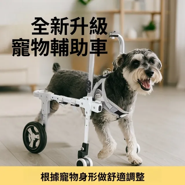 【Quality 聚家】寵物輪椅 寵物後肢輪椅 可升縮輕便寵物輔助車 後腿支架（多檔調節 航空鋁材 加寬腿托）