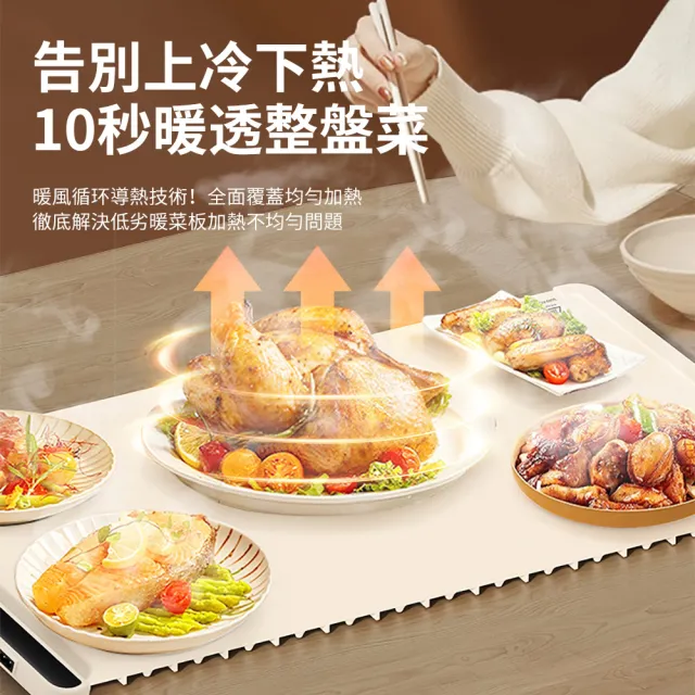 【Teful】智能定時恆溫暖菜板 家用暖菜保溫板 速熱可折疊暖菜墊 加熱飯菜板 熱菜板 保溫墊 加熱盤(67x38cm)