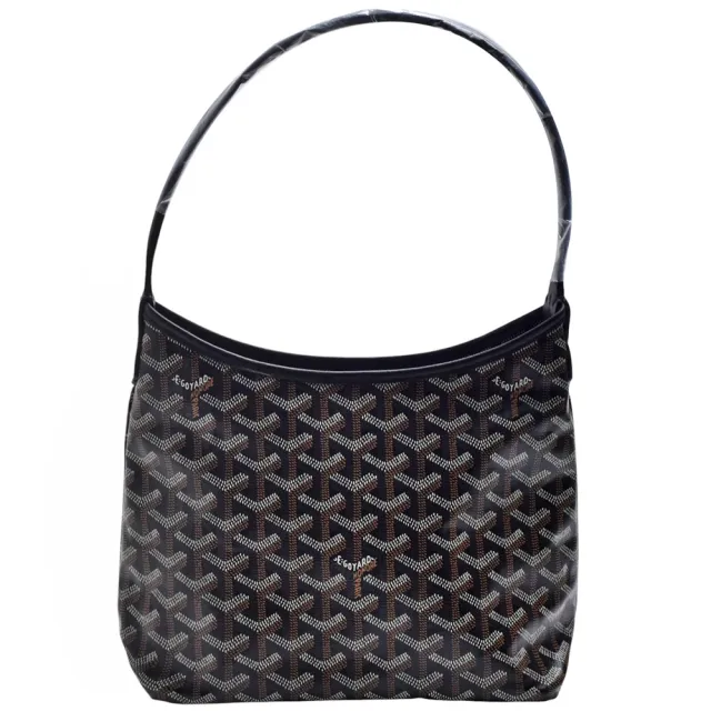 【GOYARD 高雅德】經典 HOBO MINI BAG系列印花防水帆布單肩購物包(迷你-黑色)