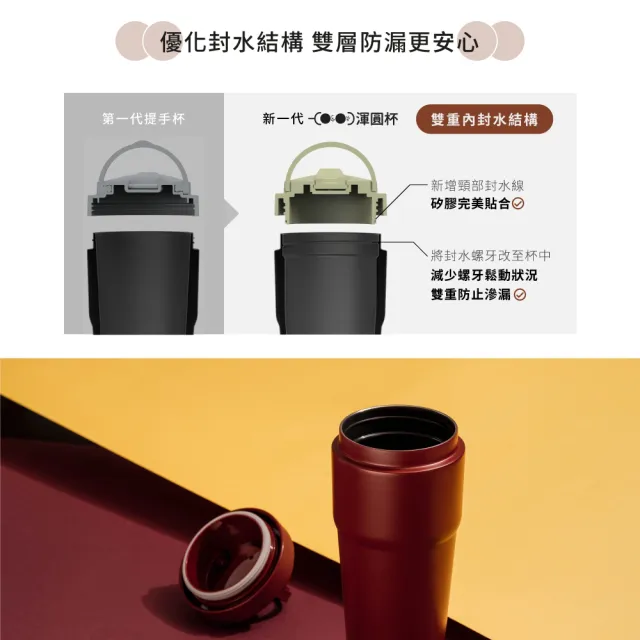 【WOKY 沃廚】渾圓杯 鈦陶瓷款770ml-附彈跳&矽膠粗吸管(隨行杯/吸管杯/保溫杯瓶/保冰杯瓶/水壺)