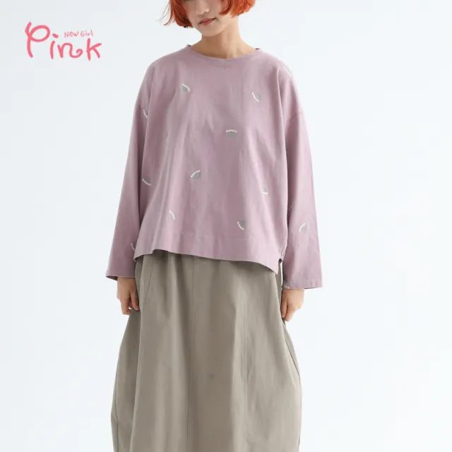 【PINK NEW GIRL】舒適棉質蒲公英刺繡上衣 (2色) Z3304BC