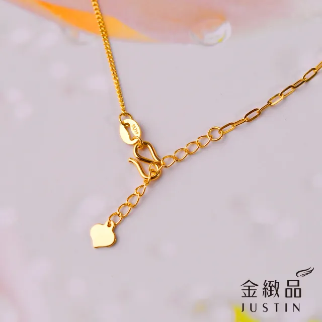 【金緻品】黃金項鍊 閃亮三葉草 1.52錢 幸運草 立體花 雙層花 愛心 垂墜 心型 不對稱 5G黃金 9999純金套鍊