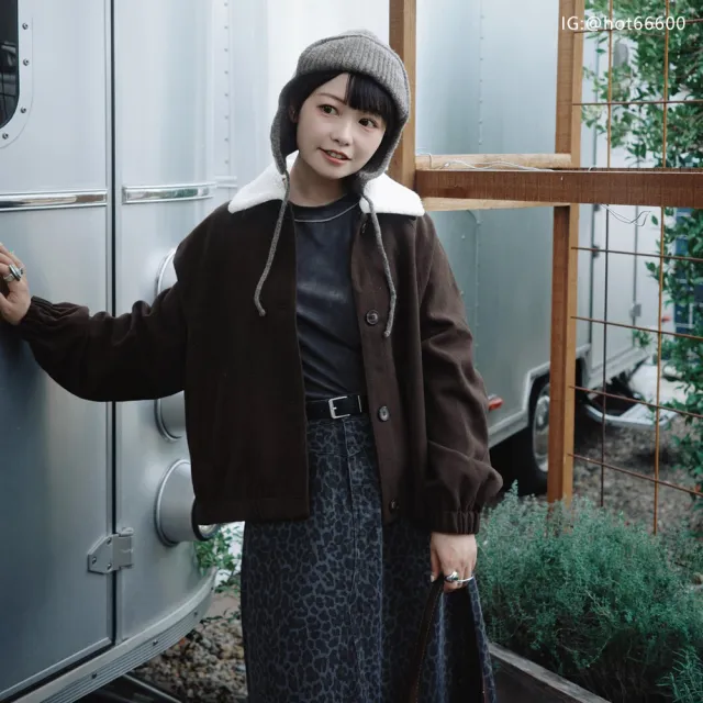 【plain-me】SAAKO 外套 女生外套 短版外套 保暖 毛呢外套 可拆領_SAA1126-252
