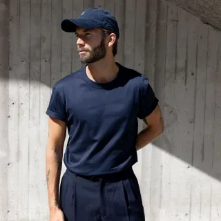 【Bread & Boxers】Crew-Neck Pima 圓領男用高端厚T - 海軍藍 素t 短t 圓領 厚磅 短袖上衣 父親節 情人節