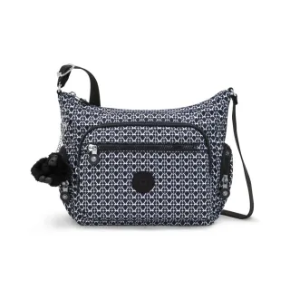 【KIPLING官方旗艦館】『牛角包』經典老花多袋實用側背包-GABBIE S