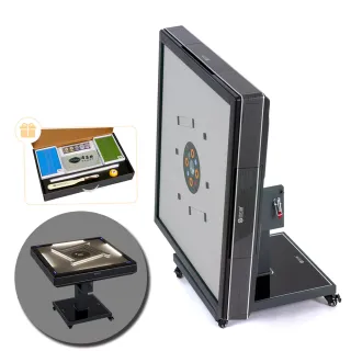 【商密特】T650輔助照明進化版 過山電動麻將桌 折疊款(絲紋亮面系列 曜石黑)