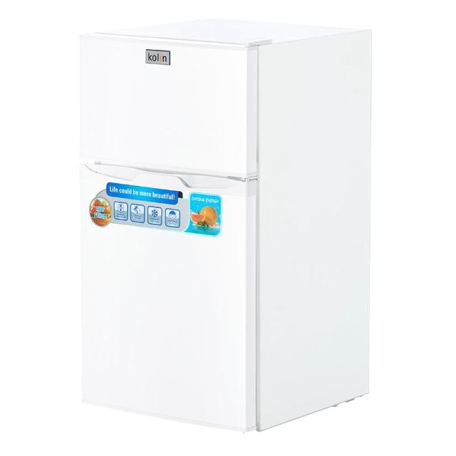 【Kolin 歌林】95公升一級能效定頻右開雙門小冰箱 雪亮白/一鍵除霜(KR-SE20952)
