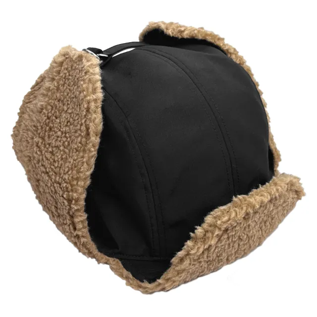 【Jack wolfskin 飛狼】中性款 2way 防風抓絨飛行帽 防撥水保暖帽(黑)