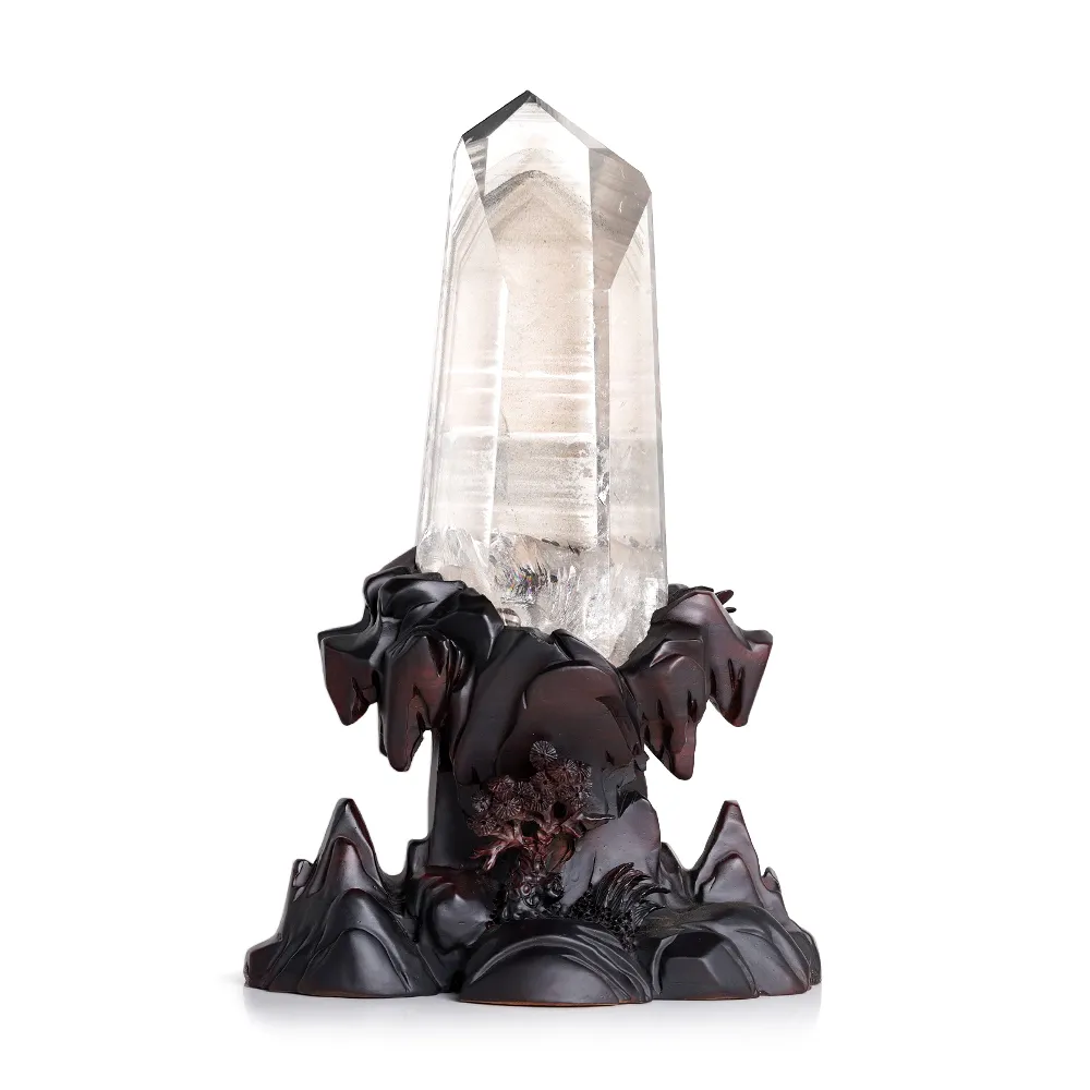 正佳珠寶】灰幽靈蒐藏級異象千層金字塔水晶柱2.37g 綠幽靈水晶球｜特製