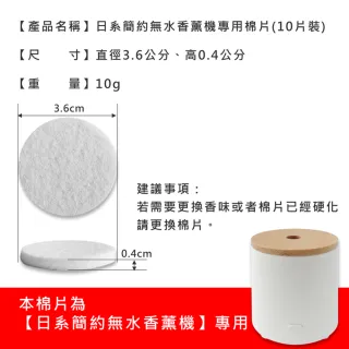 【LIFE SHOP】日系簡約無水香薰機專用棉片(10片裝)