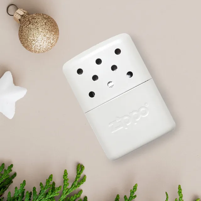 【Zippo】暖手爐懷爐-小型珍珠白-6小時＋355MLZippo專用油(暖手爐 懷爐)