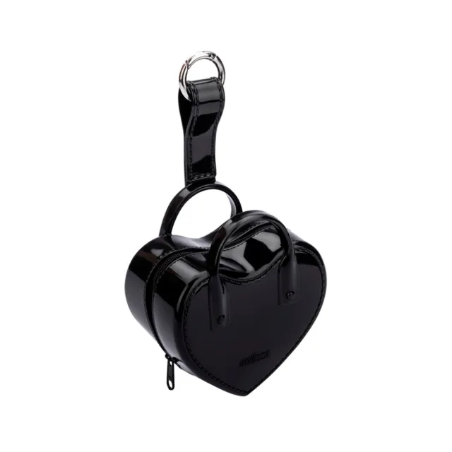 【Melissa】雙11 素面愛心造型耳機包(黑色) 防潑水